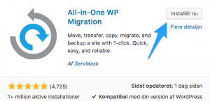 Plugin all-in-One WP migration